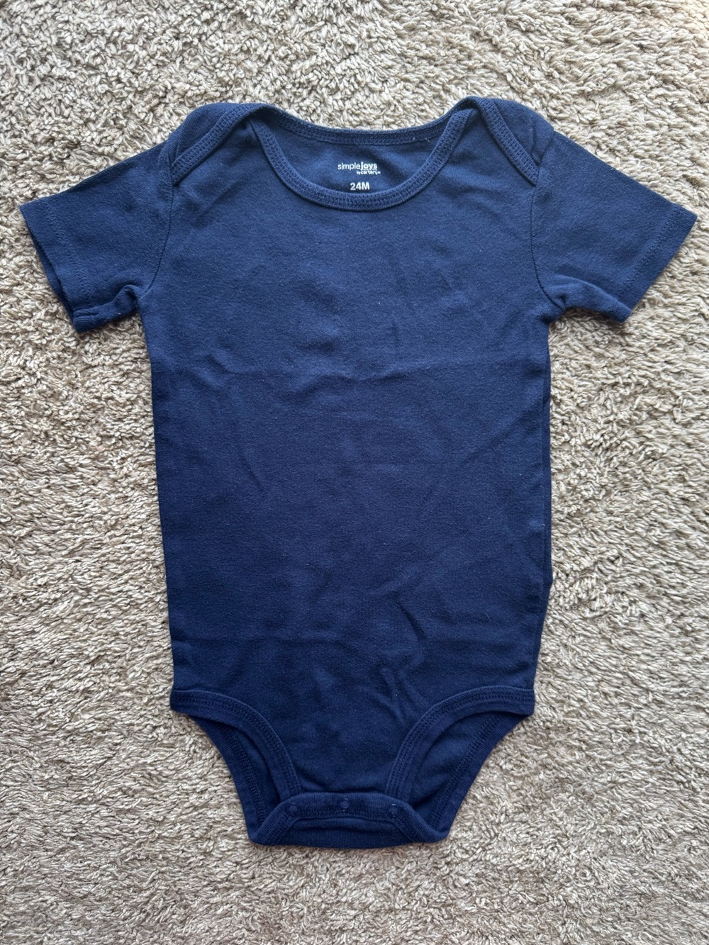 Simple Joys by Carter’s Baby Bodysuit 24M Navy Short Sleeve One Piece Cotton